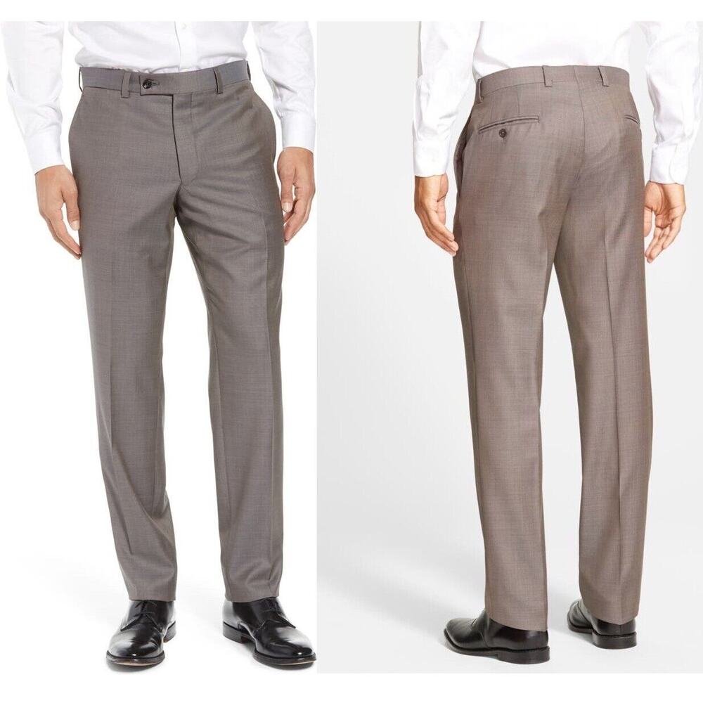 NEW Ted Baker Jefferson Wool Pants Mens 42 X Unhemmed Gray $2487